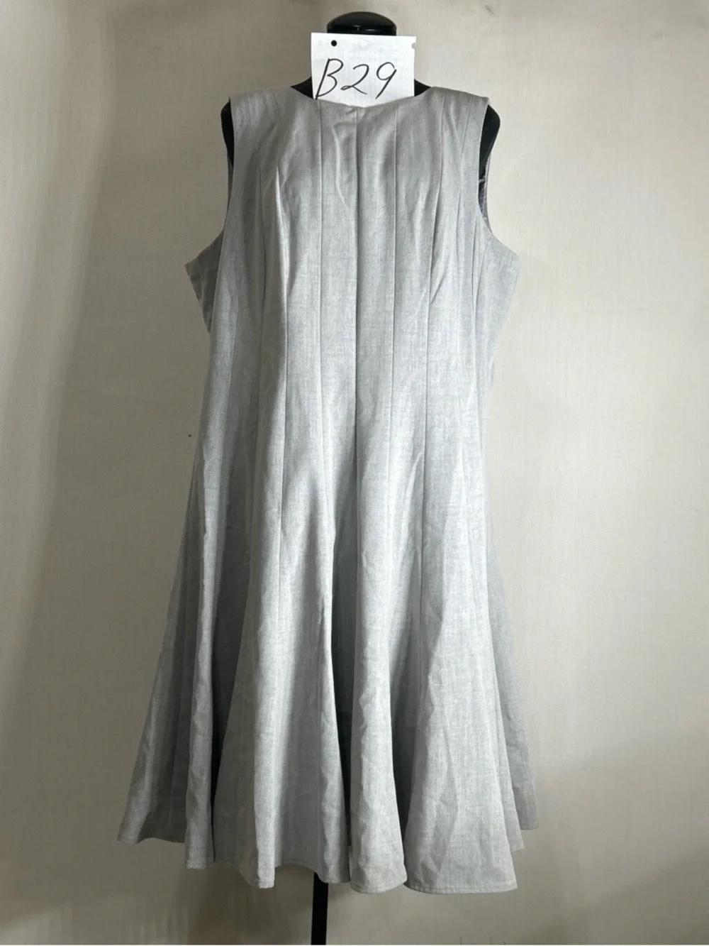 Calvin Klein Sleeveless Gray Fit-and-Flare Midi Dress - Picture 2 of 9